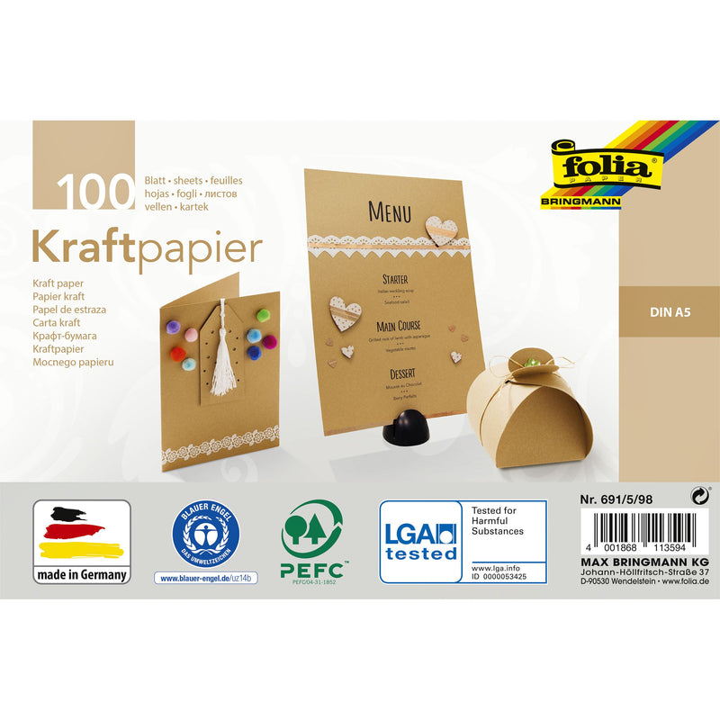 Folia Paper - Kraftpapier Folia A5 120gr 100 Blatt