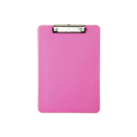 MAUL - Klemmbrett A4 hoch transparent PS neonpink | 12 Stück