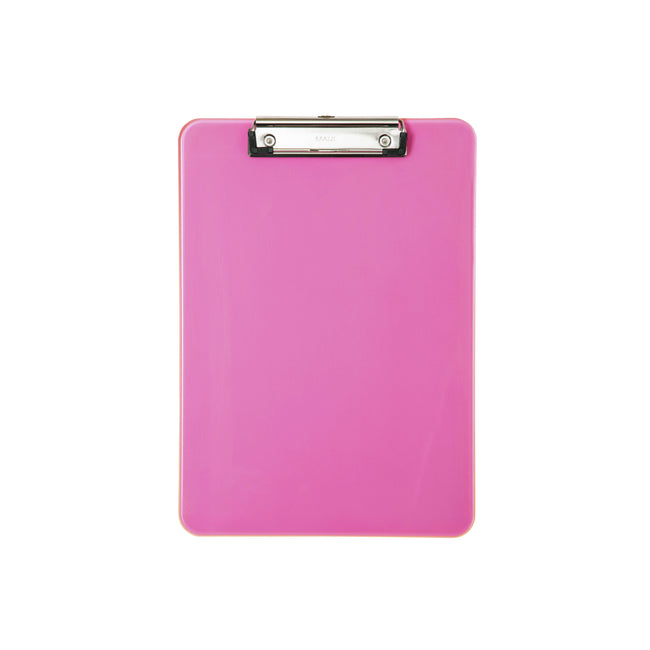 MAUL - Klemmbrett A4 hoch transparent PS neonpink | 12 Stück