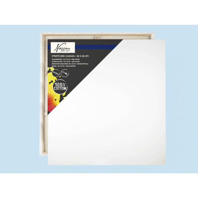Nassau Fine Art - Leinwand 30x30cm 100% Baumwolle | 12 Stück