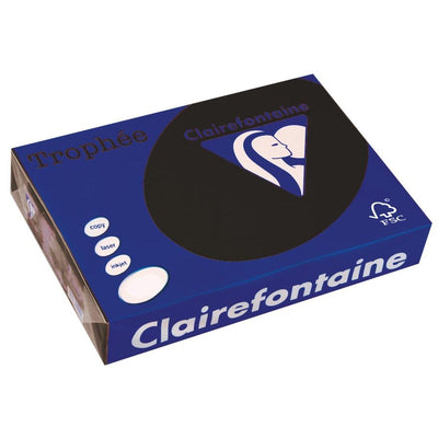 Clairefontaine - Trophée tel, farbiges Papier, A4, 160 g, 250 Blatt, schwarz