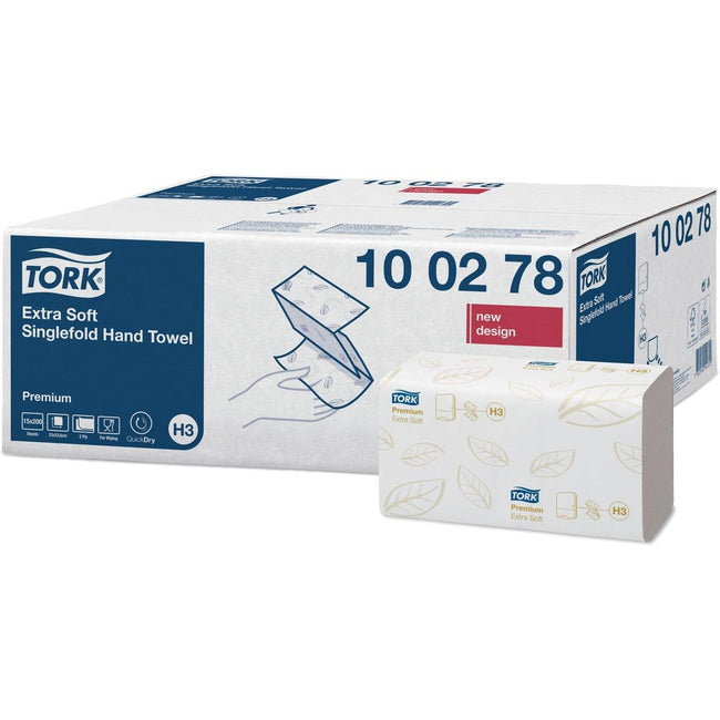 Tork - Handtuch extra weich, 2-lagig, ZZ-Faltung, System H3, weiß, 200 Blatt, 15er Pack