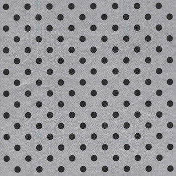 Klika - Geschenkpapier Geschenkpapier Schwarze Punkte auf Silber gerippt 30 cm