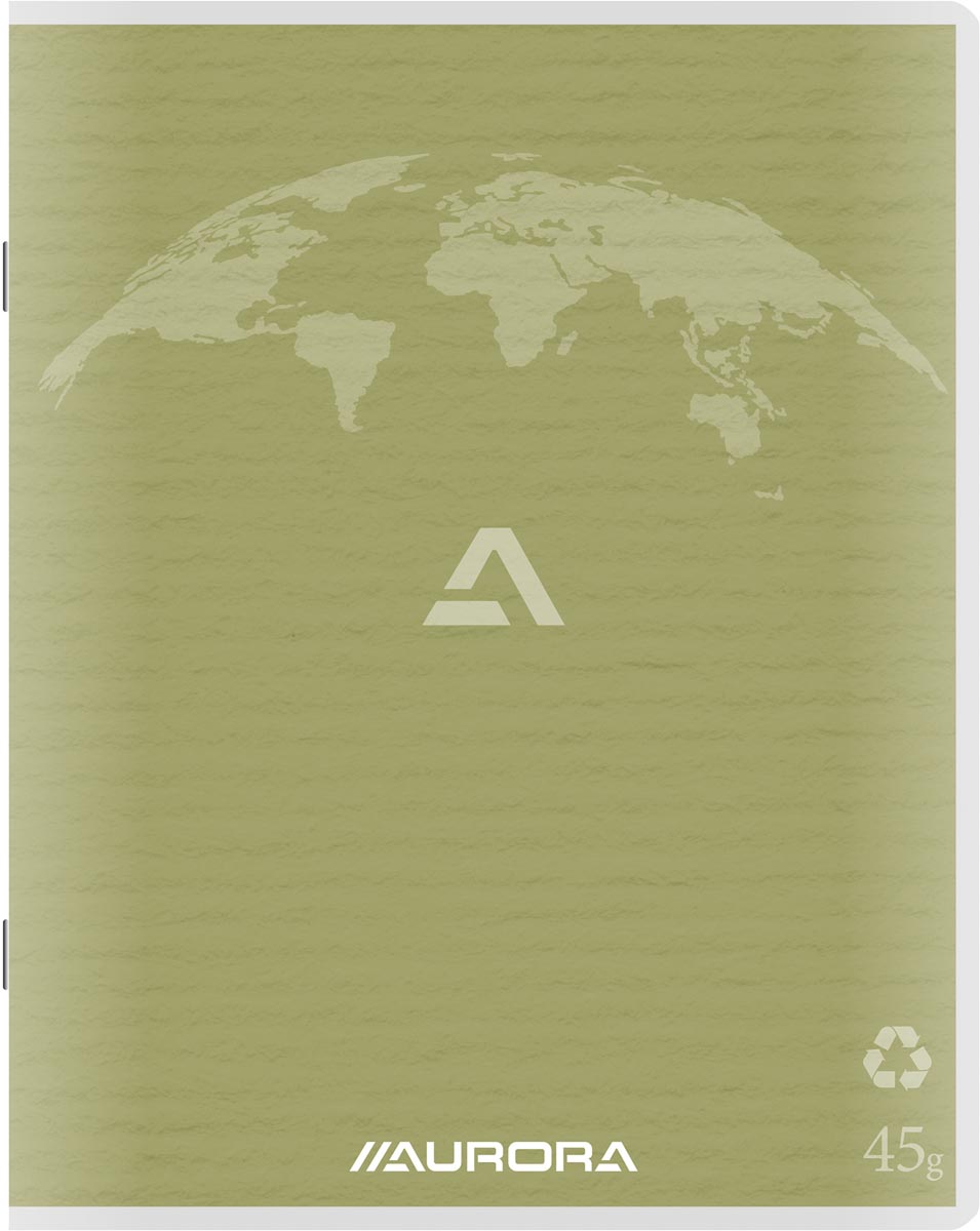Aurora - Writing 45 Sammelalbum aus Recyclingpapier, 200 Seiten, liniert, moosgrün