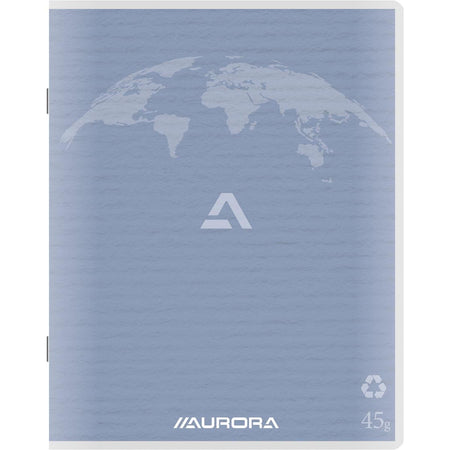 Aurora - Writing 45 Notizbuch aus Recyclingpapier, 200 Seiten, kariert 5 mm, hellblau