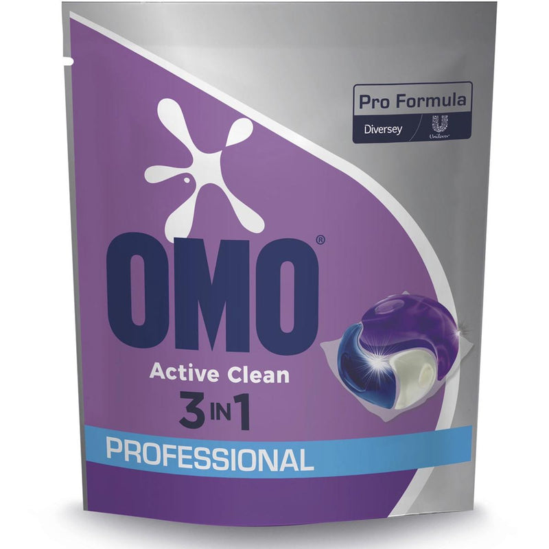 Omo - Professional Pro Formula Active Clean 3 in 1 Reinigungsmittel, Packung mit 80 Kapseln