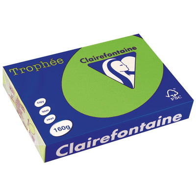 Clairefontaine - Trophée Intens, farbiges Papier, A4, 160 g, 250 Blatt, grasgrün