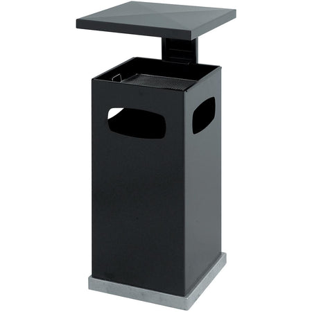 Eko - Asche-Papierkorb mit abnehmbarem Dach 70 Liter Anthrazit