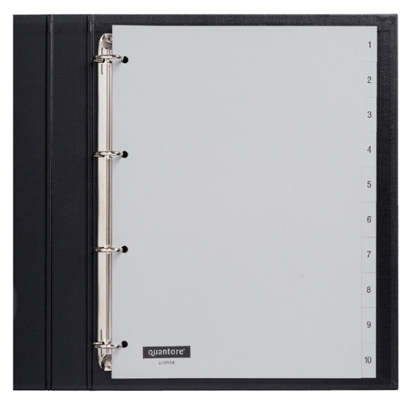 Quantore-tabs 4-Loch 1-10 nummeriertes graues pp | 25 Stücke