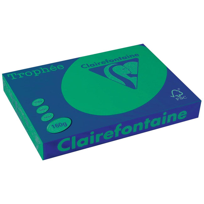 Clairefontaine -  Trophée Intens, gekleurd papier, A3, 160 g, 250 vel, dennengroen