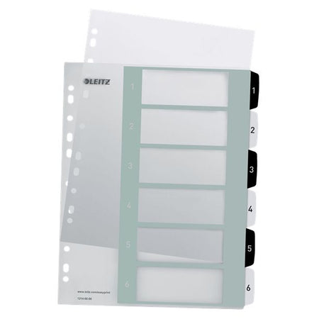 Leitz - WOW druckbares Register, 6 Register, schwarzweiß