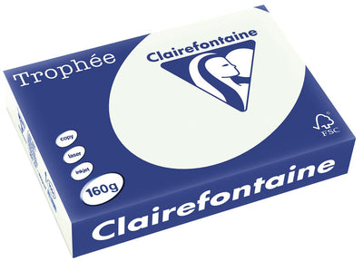 Clairefontaine - Trophée tel, farbiges Papier, A4, 160 g, 250 Blatt, hellgrün