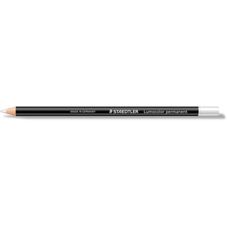 Staedtler - Bleistift Lumocolor permanent Glasochrom, weiß