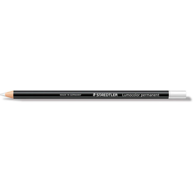 Staedtler - Bleistift Lumocolor permanent Glasochrom, weiß