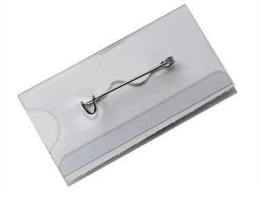 Klika -  Badge transp met speld 75x31mm 20 stuks