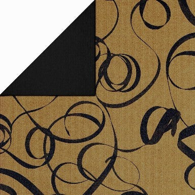Klika - Geschenkpapier Geschenkpapier Schwarzes Band auf goldfarbener Rippe 70 cm