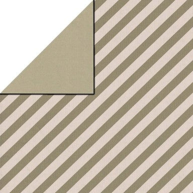 Klika - Geschenkpapier Geschenkpapier Taupefarbener Streifen über Elfenbein gerippt 70 cm