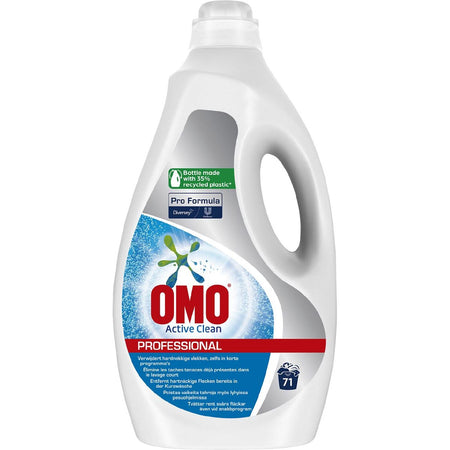 Omo - Professional Pro Formula Active Clean Waschmittel, 5-Liter-Flasche, 71 Waschgänge