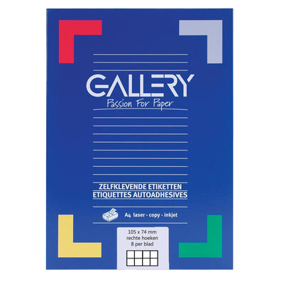 Galerie – weiße Etiketten, 105 x 74 mm (B x H), rechtwinklig, Karton mit 800 Etiketten