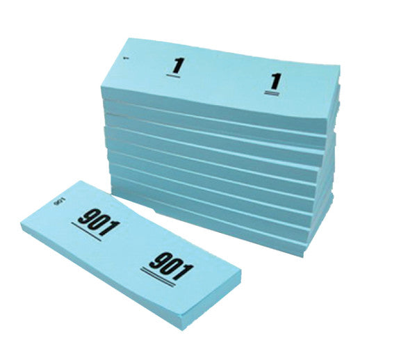 Quantore - Zahlenblock 42x105mm Nummerierung 1 1000 Blau 10st | 10 Stücke