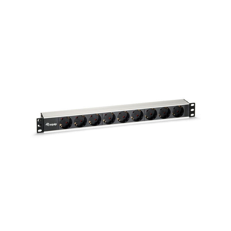 EQUIP -   333292 energiedistributie 9 AC-uitgang(en) 1U Zwart, Zilver