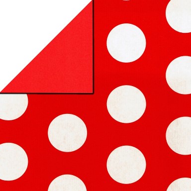 Klika - Geschenkpapier Geschenkpapier Weiße Kreise in heißem Rot gerippt 30 cm