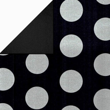 Klika - Geschenkpapier Geschenkpapier Silberne Kreise in Schwarz gerippt 30 cm