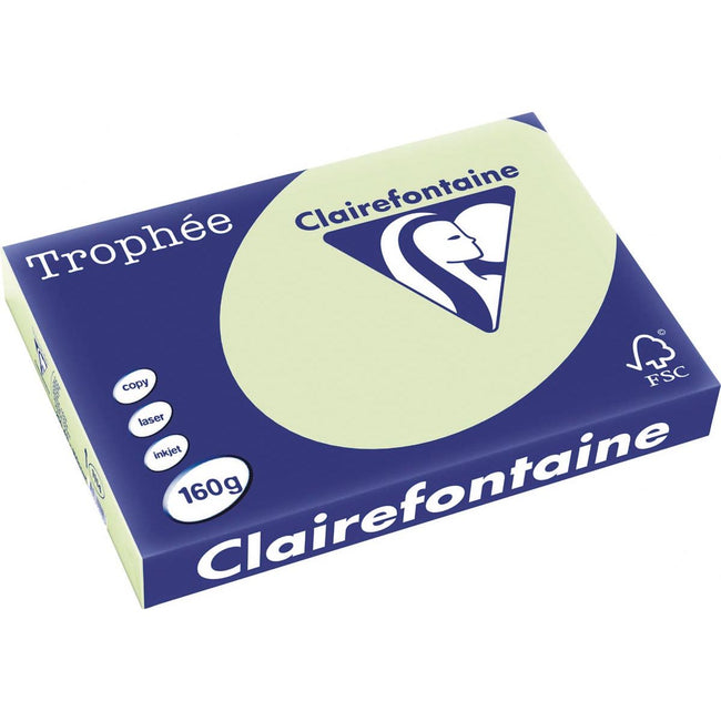 Clairefontaine - Trophée tel, farbiges Papier, A3, 160 g, 250 Blatt, Golfgrün
