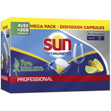 Sun - Pro Formula Optimum All Spülmaschinentabs, Box mit 4 x 52 Stück