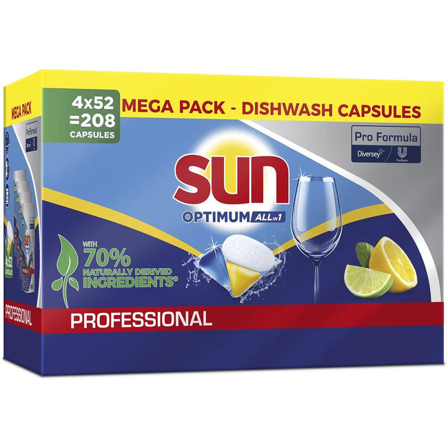 Sun - Pro Formula Optimum All Spülmaschinentabs, Box mit 4 x 52 Stück