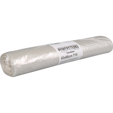 PowerSterko -  Afvalzak | Gerecycled LDPE | 60x63cm | T10 | transparant | 1500 stuks
