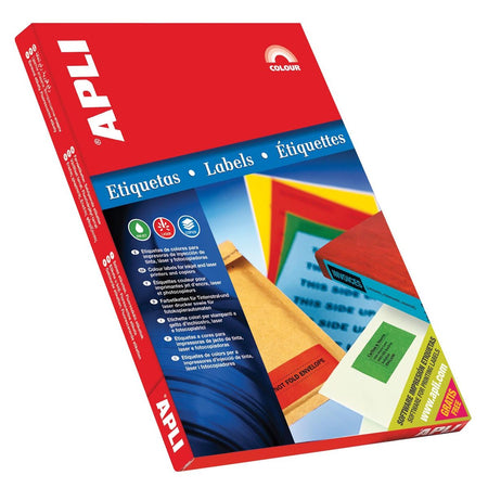 Apli – Farbige Etiketten ft 70 x 37 mm (B x H), grün, 2.400 Stück, 24 pro Blatt