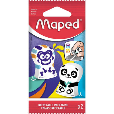Maped - Radiergummi Ergo Fun, Blister mit 2 Stück