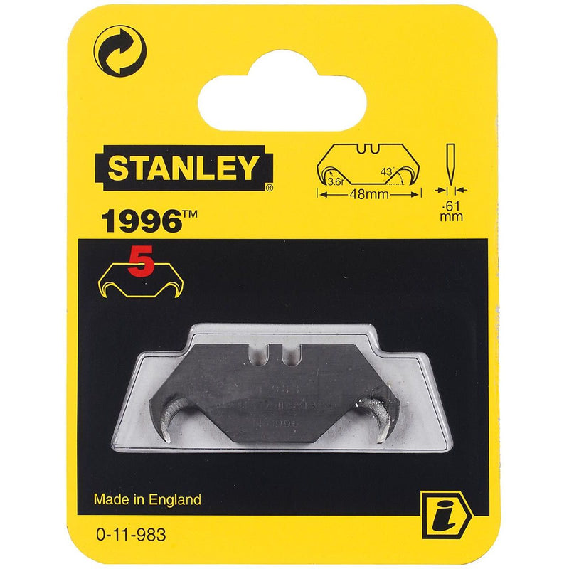 Stanley - Ersatzklingen 1996 ohne Löcher, Blister mit 5 Stück