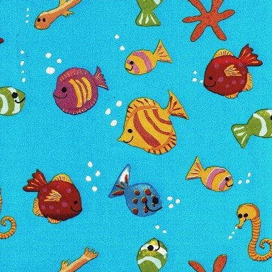 Klika - Geschenkpapier Geschenkpapier Blaues Meer und tropische Fische 30 cm