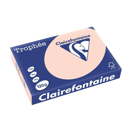 Clairefontaine - Trophée tel, farbiges Papier, A4, 120 g, 250 Blatt, Lachs
