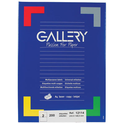 Galerie – weiße Etiketten, 210 x 148,5 mm (B x H), rechtwinklig, Box mit 200 Etiketten