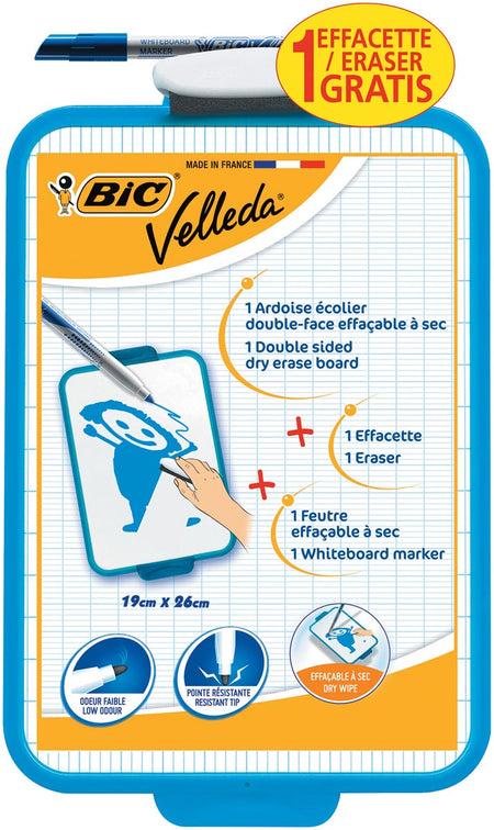 BIC - Whiteboard Velleda 19x26cm inklusive Marker und Radiergummi
