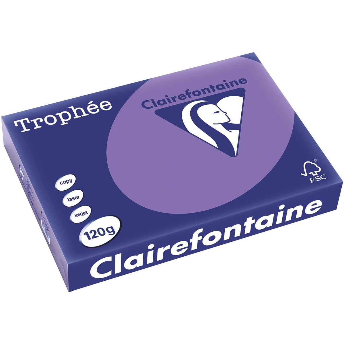 Clairefontaine - Trophée Intens, farbiges Papier, A4, 120 g, 250 Blatt, violett