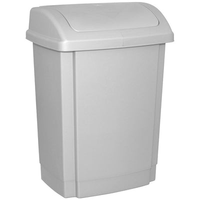 OFFICE products -   vuilbak, met swing deksel, 15 l, grijs