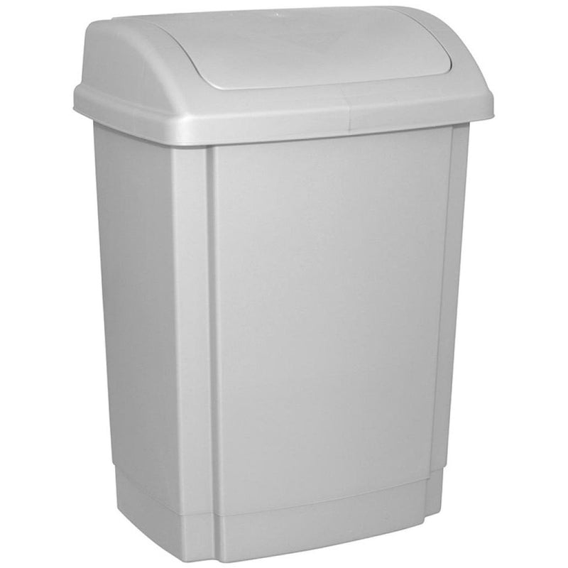 OFFICE products -   vuilbak, met swing deksel, 15 l, grijs