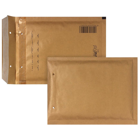 Airpro - Bong-Luftpolstertaschen, ft 150 x 215 mm, mit Streifenverschluss, Karton mit 100 Stück, braun