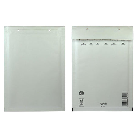 Airpro - Bong-Luftpolstertaschen, ft 175 x 265 mm, mit Streifenverschluss, Karton mit 100 Stück, weiß