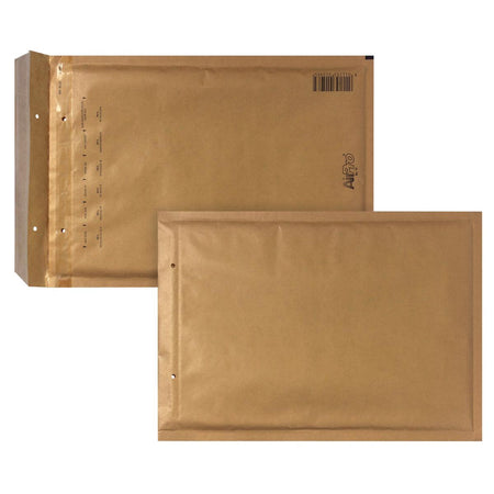 Airpro - Bong-Luftpolstertaschen, ft 180 x 265 mm, mit Streifenverschluss, Karton mit 100 Stück, braun
