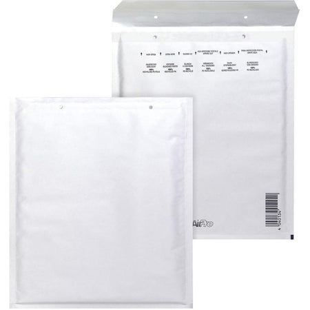 Airpro - Bong-Luftpolstertaschen, ft 220 x 265 mm, mit Streifenverschluss, Karton mit 100 Stück, weiß