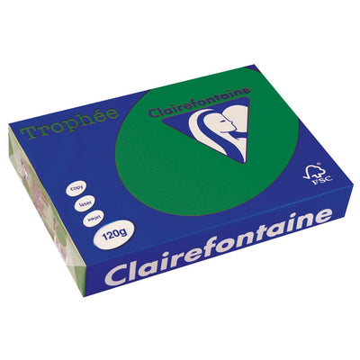 Clairefontaine - Trophée Intens, farbiges Papier, A4, 120 g, 250 Blatt, Kieferngrün