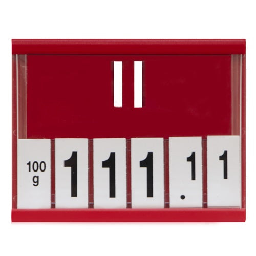 Klika -  Prijskassette A8 +cijfers, 74x52 mm rood