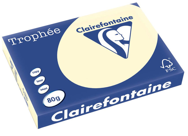 Clairefontaine -  Trophée tel, gekleurd papier, A3, 80 g, 500 vel, crème