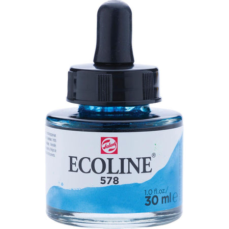 Talens - Ecoline Aquarellflasche mit 30 ml, Himmelblau (Cyan)