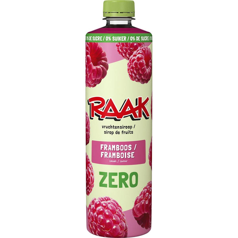 Raak -   siroop framboos Zero Sugar, fles van 75 cl